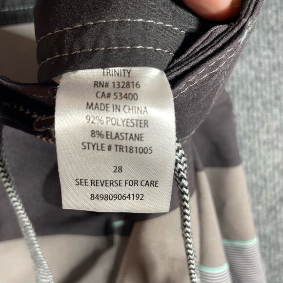 Trinity Board Shorts Men's 28 Gray Colorblock Casual Unlined Drawstring Swimwear - Picture 8 of 10